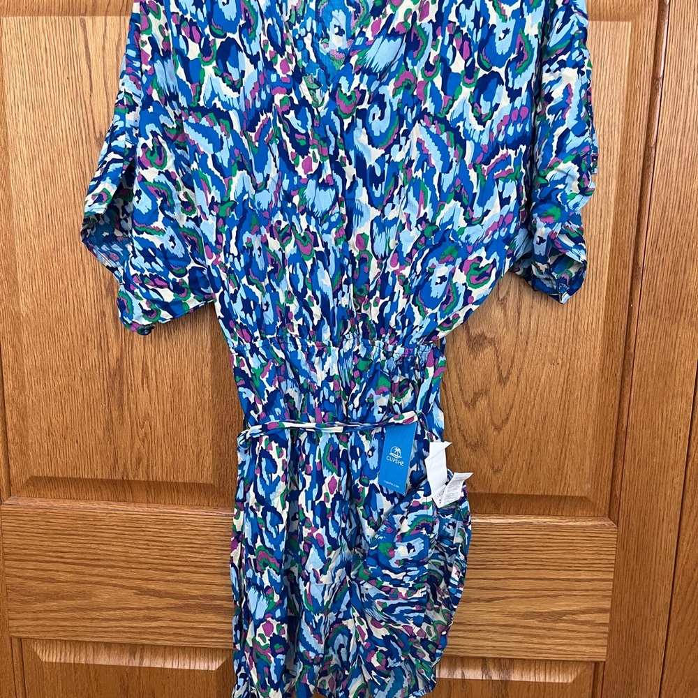 Vibrant Blue Patterned Romper